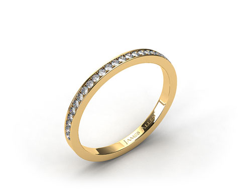 18k Yellow Gold 2mm, 26 Stone, 0.18ctw Matching Pave Wedding Band